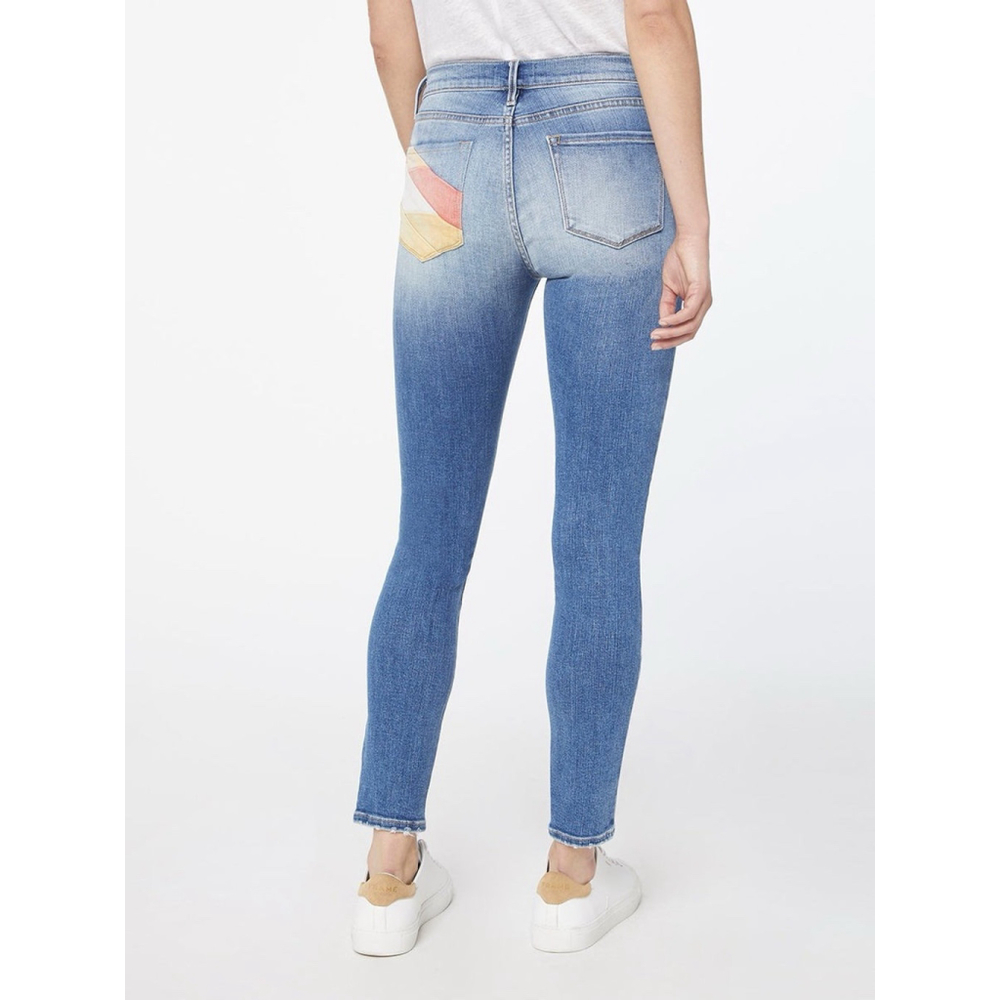 Frame Denim Le Skinny de Jeanne Color Block Jeans, Willowspring Size 27 $225